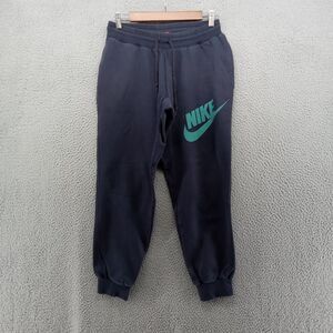Nike Pants Mens‎ Small Navy Blue Drawstring Fleece Lined Joggers Casual Swoosh